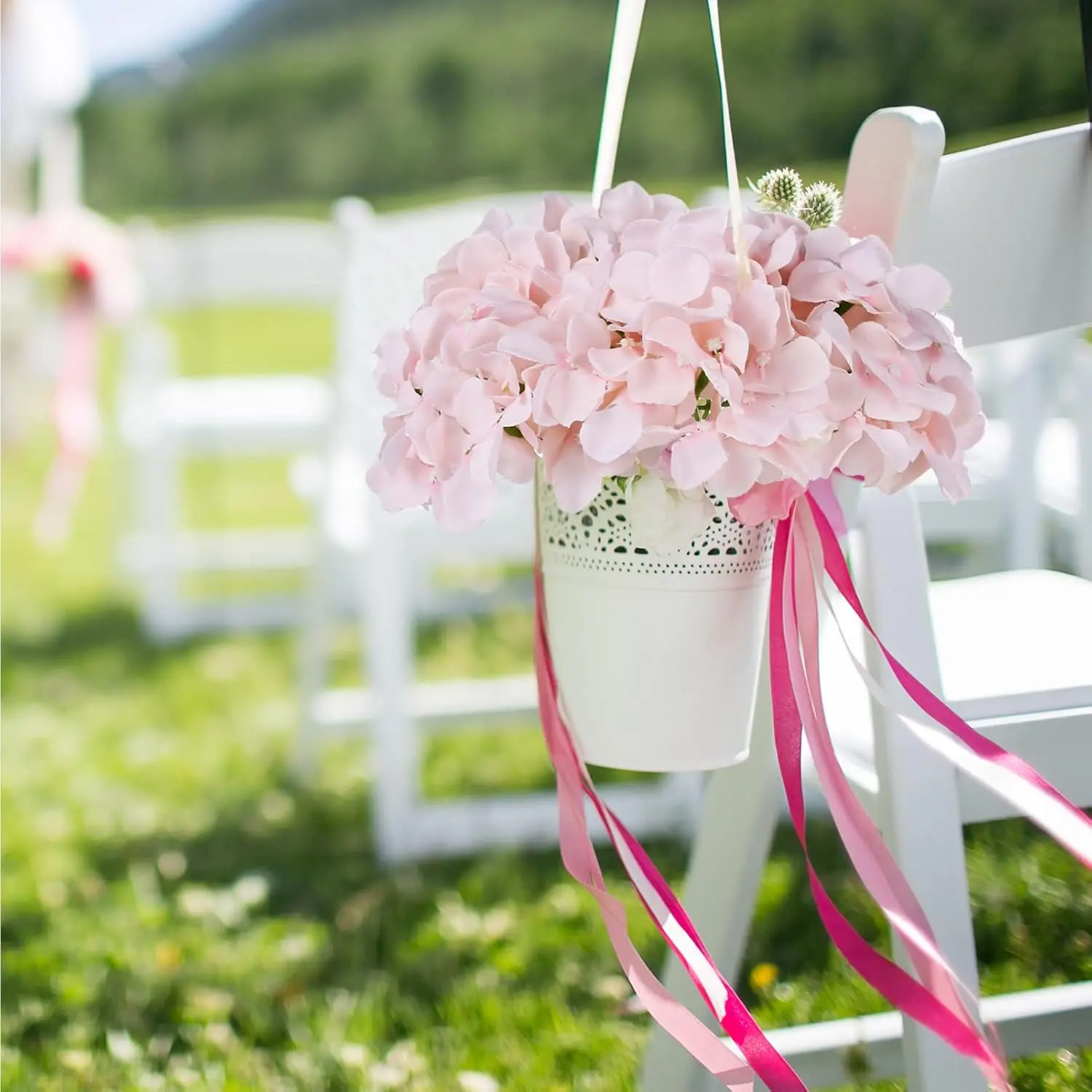 5/10 Stück Künstliche Blumen aus Seidenhortensien, Kombination für Garten, Hochzeit, Brautstrauß, Heimdekoration, Fest- und Partyzubehör – Detail 1