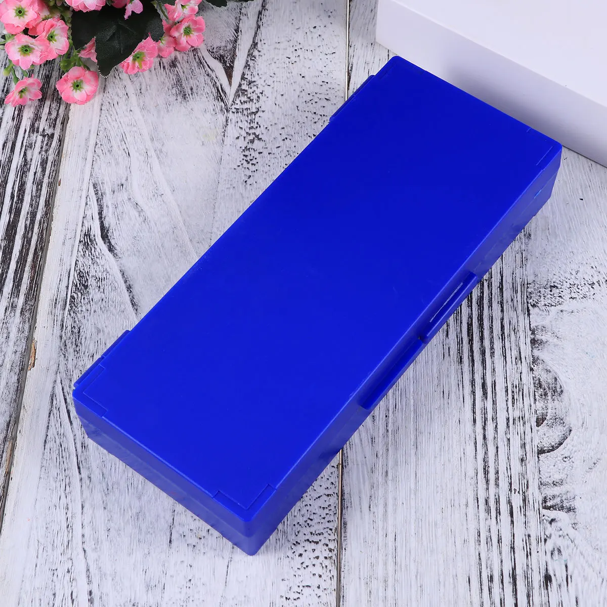 

Microscope Navy Plastic Storage Case Biological Pathology Slide Holder Top-Hinged Lid Secure Easy Clean High Temp