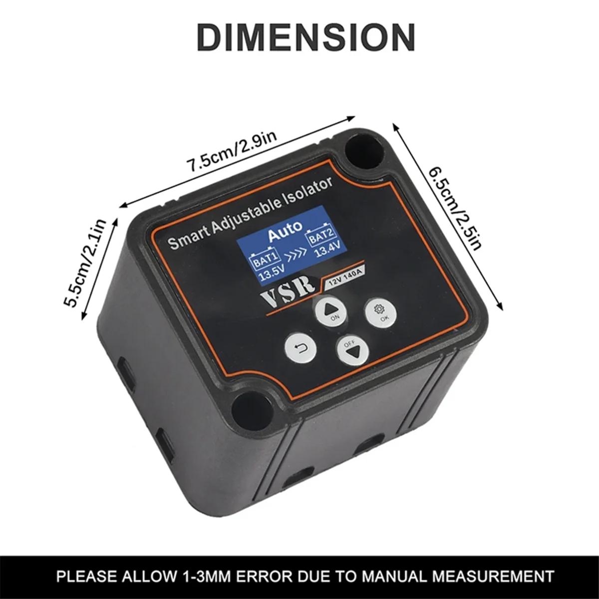 Aislador de batería Dual de voltaje de coche inteligente, Kit de VSR para batería de litio y plomo-ácido, accesorios de coche, 3 metros, 12V, 140A