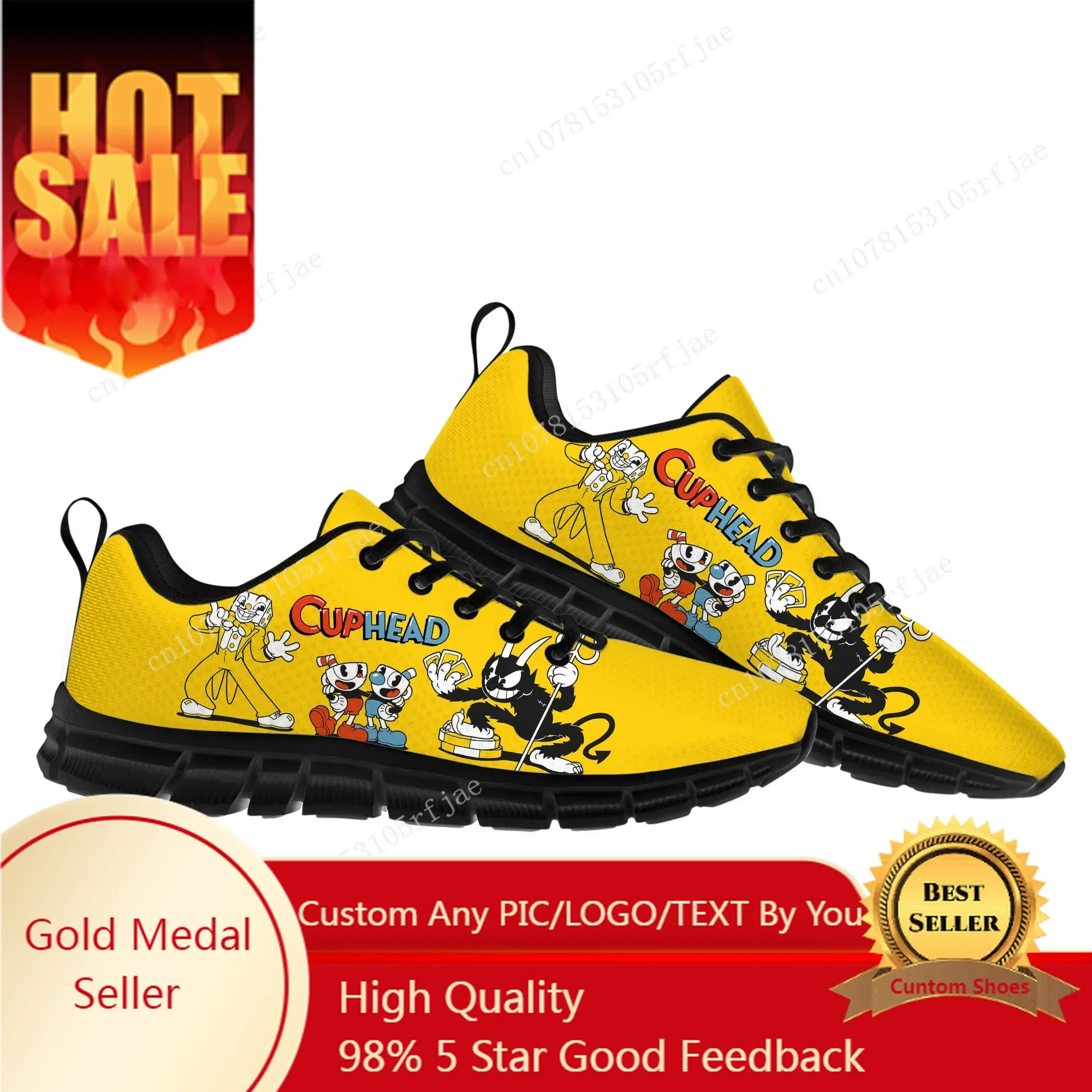 

Hot Cupheads Mugmans Cartoon Game Sports Shoes Men Women Teenager Sneakers Sneaker Custom Built Shoes
