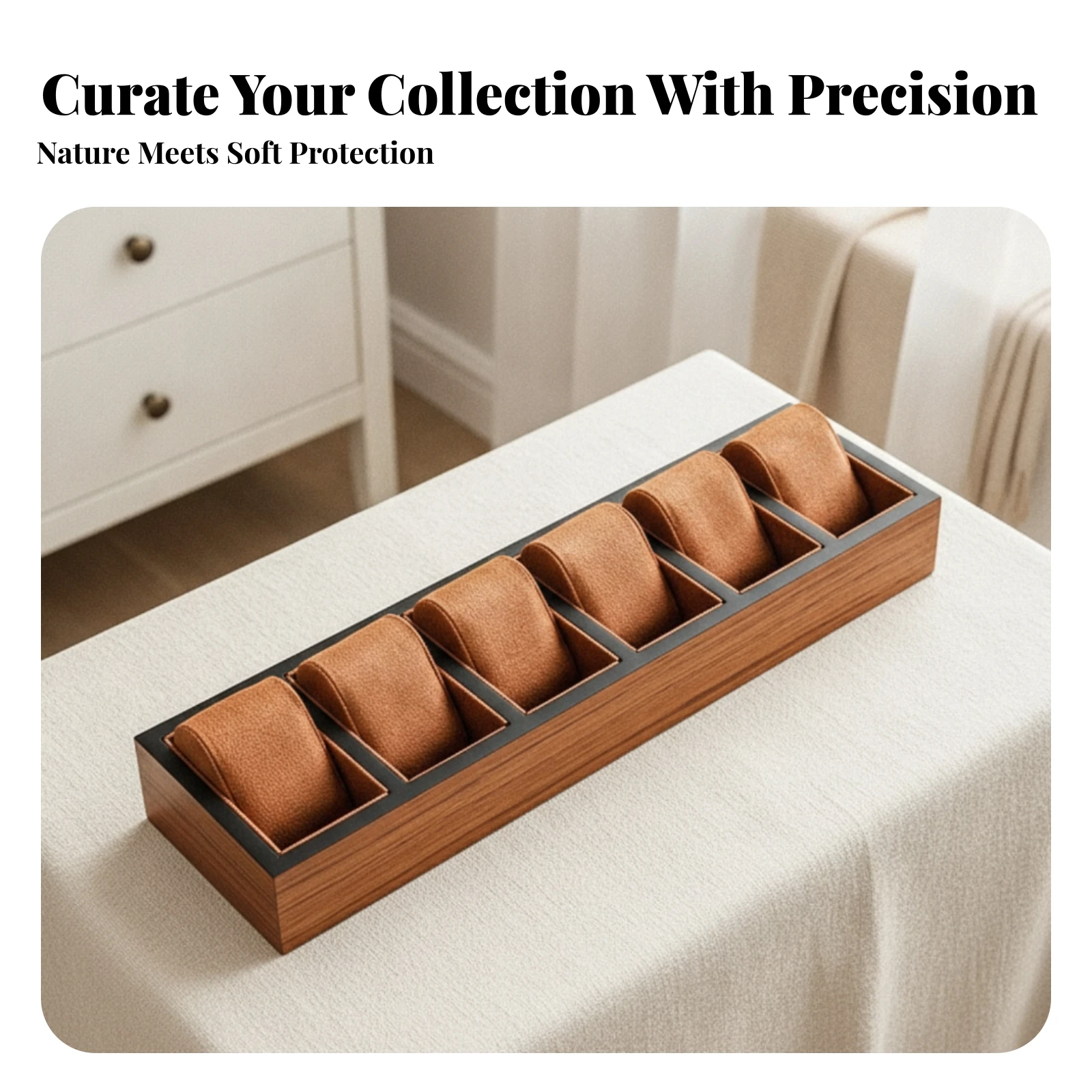 Wooden Watch Box Multi-Compartment Watch Display Box with Compartments Wooden Jewelry Organizer with Cushions Gift-Ready Stylish