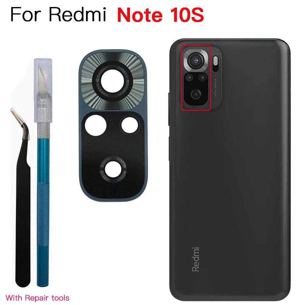 Back Camera Glass For Xiaomi Redmi Note 9 9s 10 10 Pro Rear Camera Lens With Adhesive And Remove Tools Repair Replacement