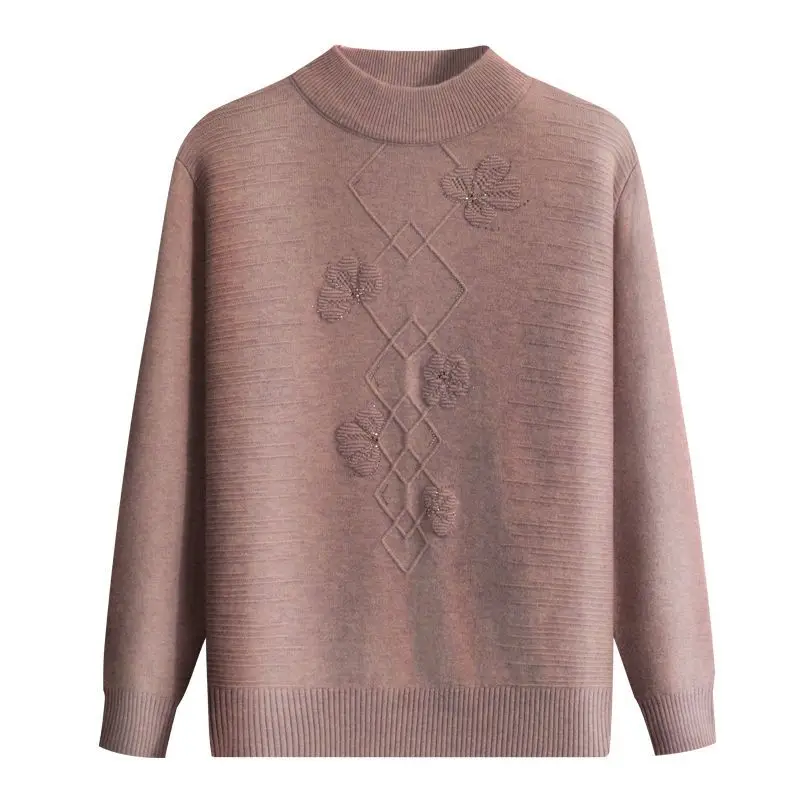 

Новый женский свитер, осенне-зимний утепленный теплый пуловер, элегантный вязаный свитер с имитацией норки для мамы, женский джемпер M143