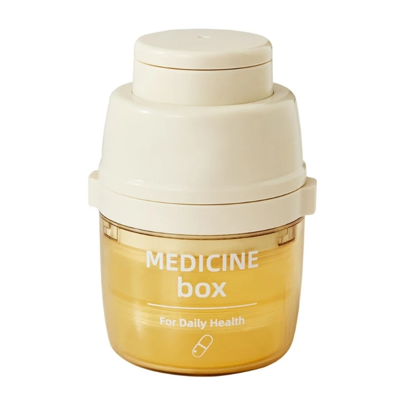 M89F Storage Box With Integrated Pills Cutter And Crushing Compartment 3 Function Pills Case For Travel Use