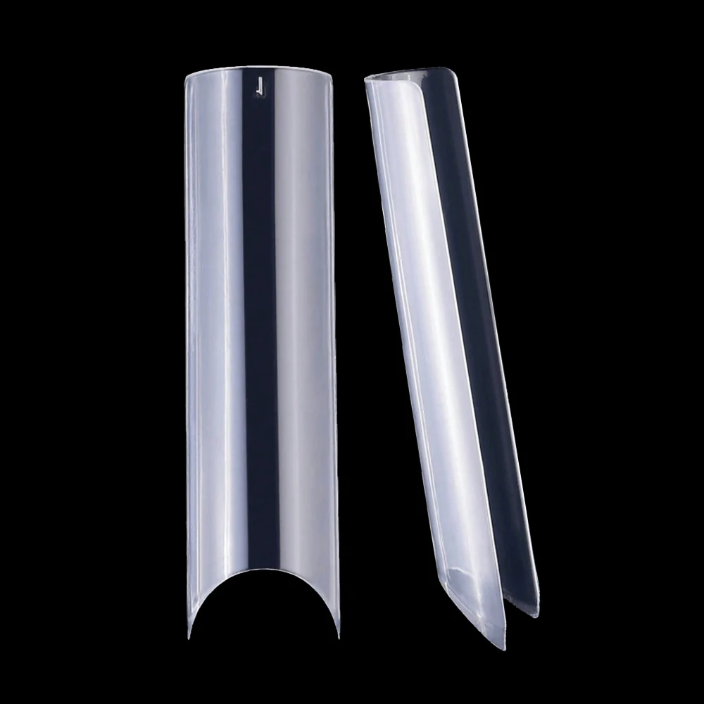 120PCS Boxed Clear Extra Long Coffin French Square Half Cover Water Pipe Nail Tips Acrylic Manicure Extension False Nails
