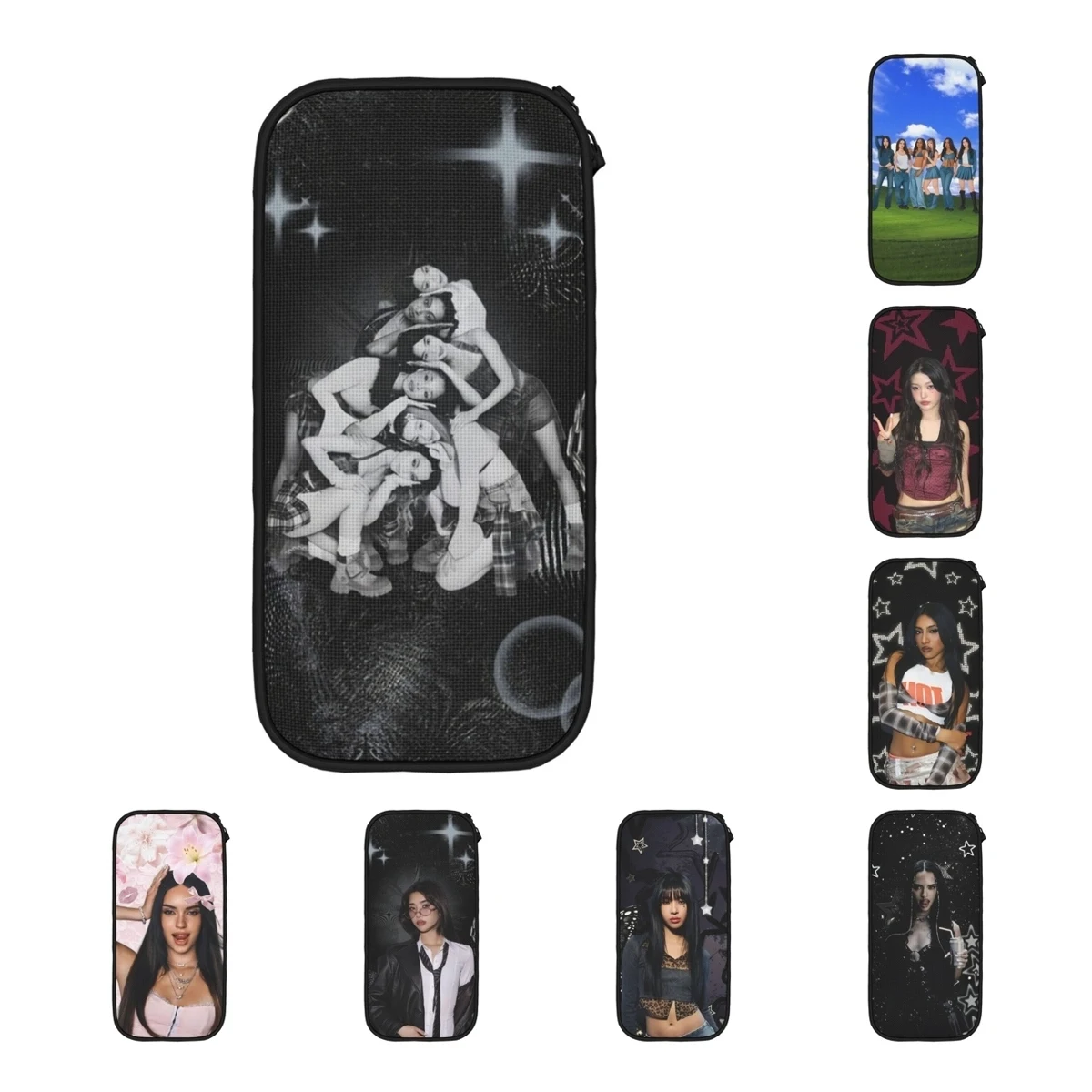 Katseyes Kpop Girl Pencil Case Fashion Pen Bags Girl Boy Big Capacity School Supplies Cosmetic Pencilcases