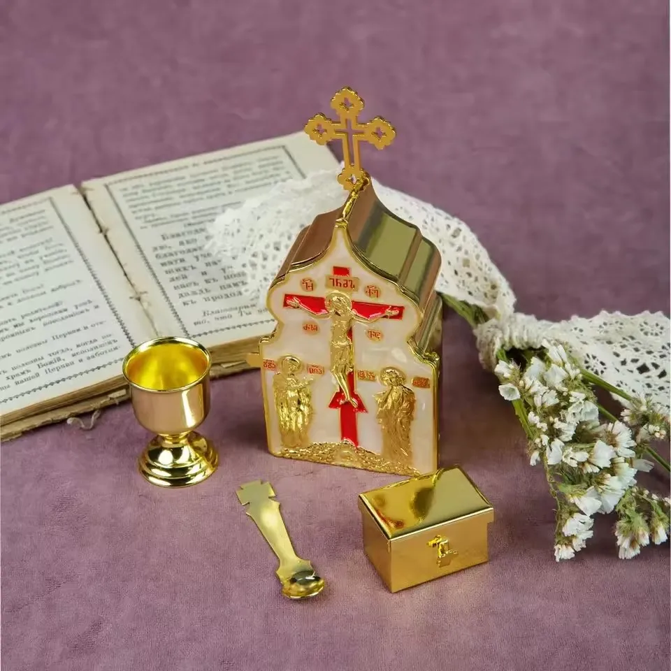 Orthodox Holy Water Holy Oil Ritual Supplies Crucifixion Cross Design Church Supplies Religious Decoration Religion Box Gift