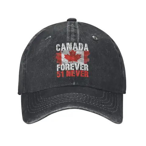 Casual Never 51st State Canada Forever Baseball Caps Men Women Distressed Denim Snapback Hat Elbow Up Outdoor Adjustable Hats