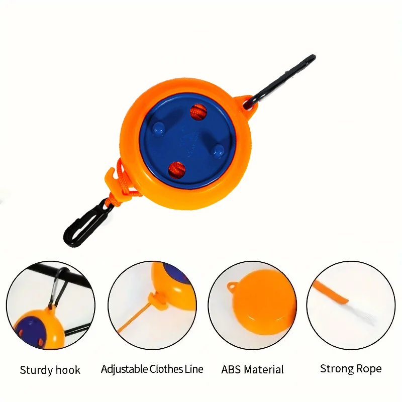 

Retractable Clothesline,Portable,Lightweight,Compact,Durable with Carabiner Clip for Camping & Travel,Clotheslines