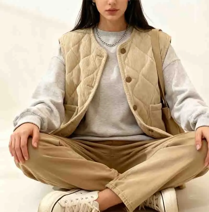 سترات الصدريات النسائية السميكة للسيدات الخريف تويد الوقوف طوق ثلاثة أزرار الأكاديمية البلايد المدرسة الكلاسيكية Preppy الطبقات