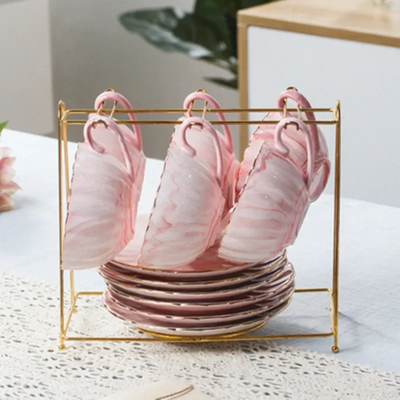 

Британский набор посуды для кофейной чашки с держателем, европейские роскошные керамические кружки для молока в стиле ретро, американский креативный офис, чашка для послеобеденного чая