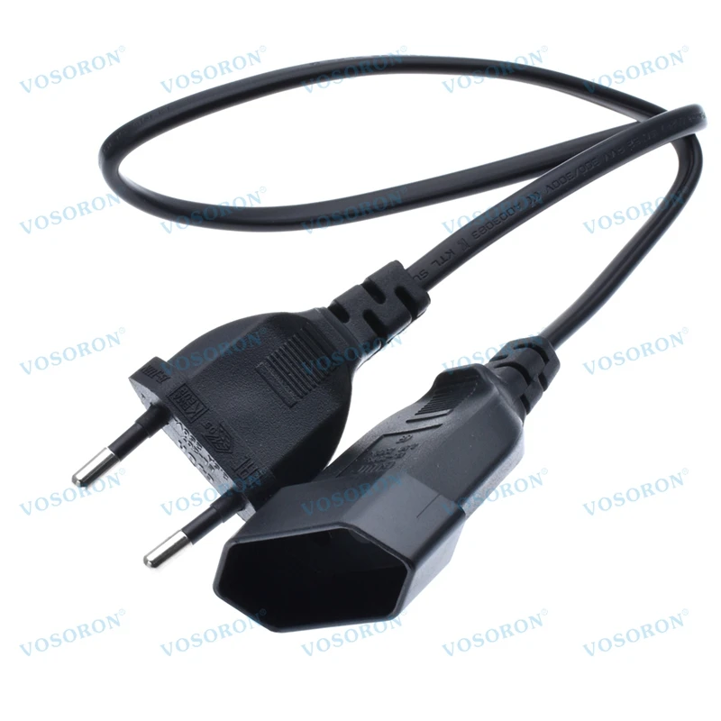 European 2 Prong VDE Plug to CEE7/16 Outlet Socket Power Extension Cord,Schuko CEE7 Angled Extension cords