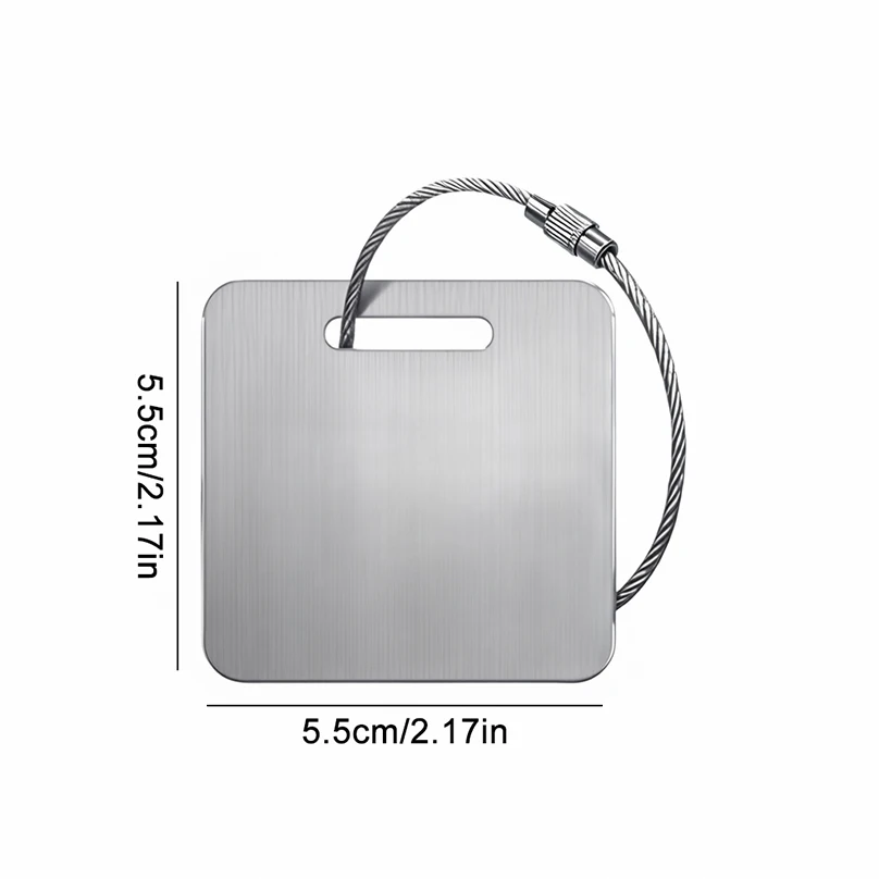 Custom Name Luggage Tag Laser Engraving Labels Anti-lost Travel Accessories Stainless Steel Personalized Text Suitcase Tag view 3