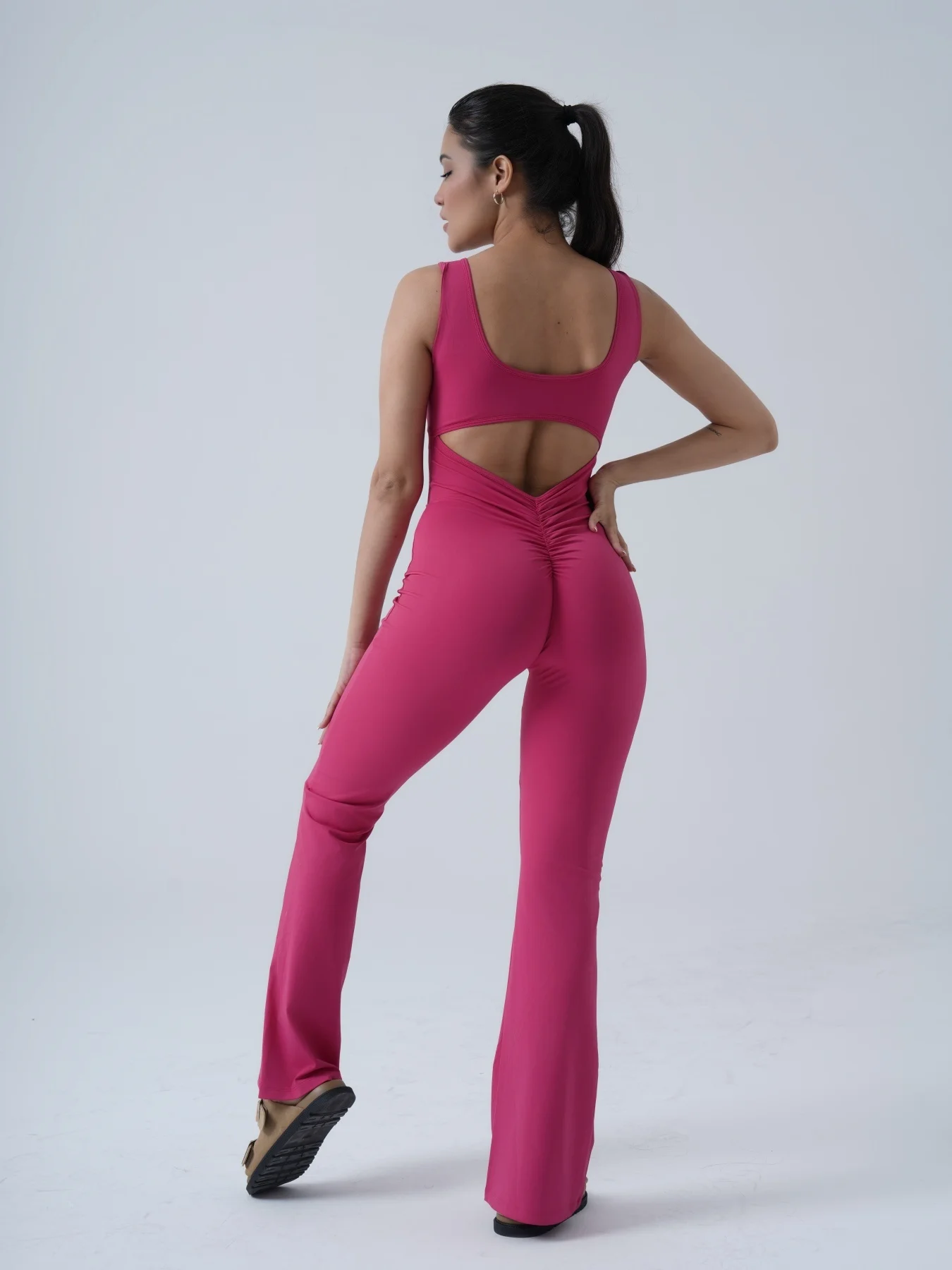 

Fitfemme Sleeveless Jumpsuit for Women, Built - in Bra & Back Cut - Out Design, Stretchy for Workout & Daily