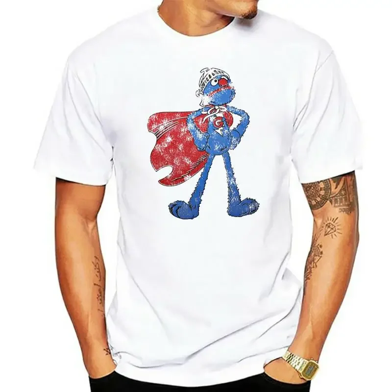 Camiseta Vintage Supergrobi para hombre, camisetas de manga corta para motociclista, supergrover, Elmo, Grobi, mimb, novedad de moda