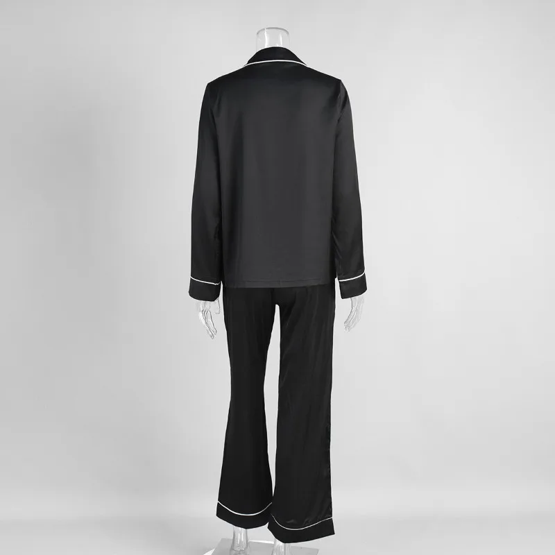 2025 الخريف الشتاء المرأة التلبيب كم طويل السراويل الطويلة 2 قطعة مجموعة بيجامة مع سترة أنيقة المتسكعون لأوروبا وأمريكا