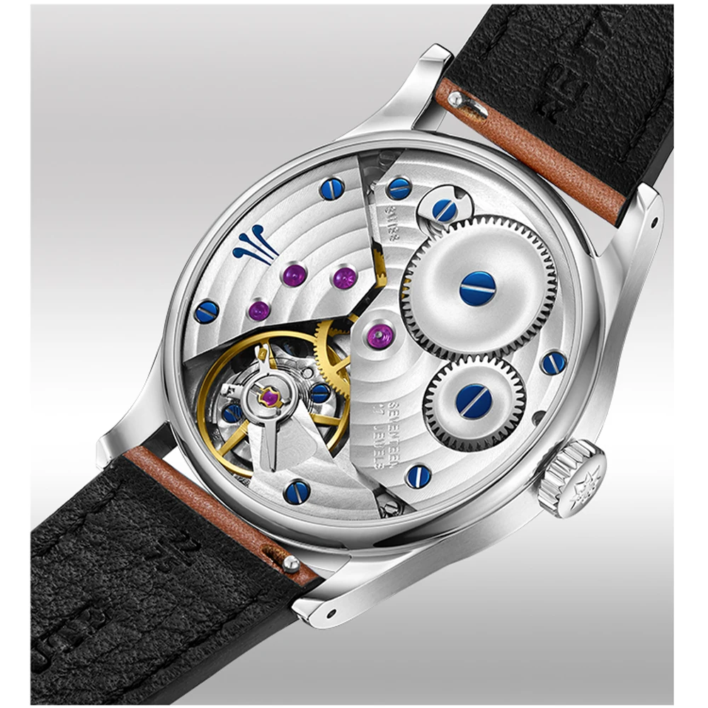 FARASUTE الفاخرة 40 مللي متر دليل ساعات آلية الرجال السويسرية ETA6497 حركة الأعمال 3Bar مقاوم للماء الياقوت ساعة اليد Reloj #3