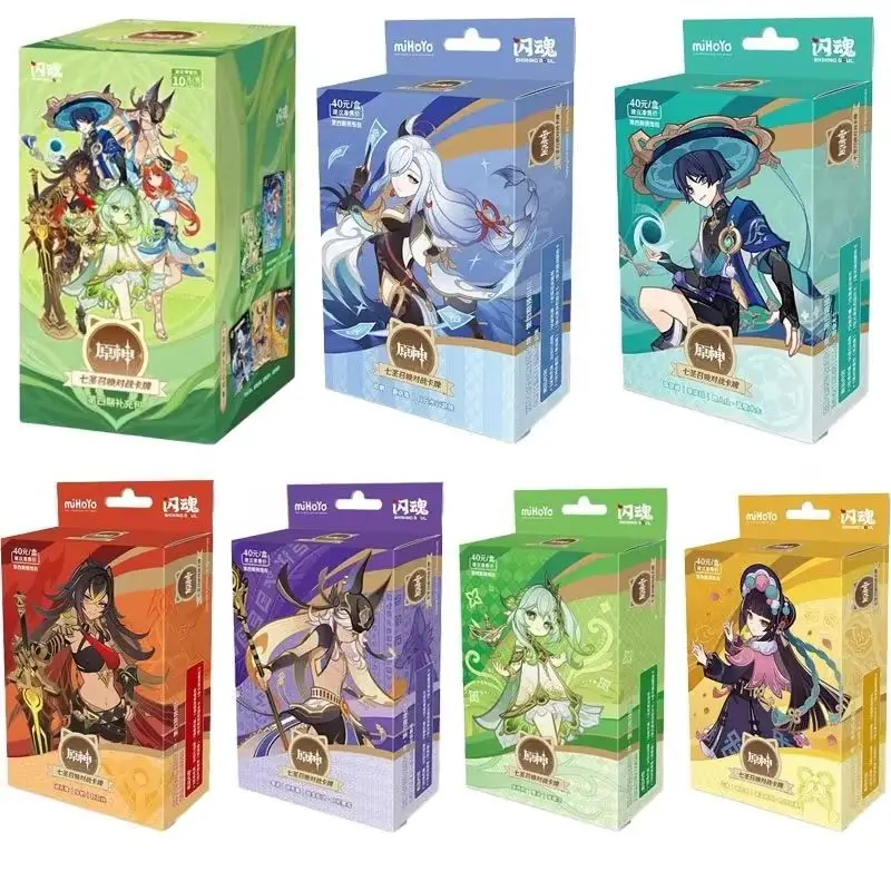 SHINING SOUL Genshin Impact Vol.4 Card Pre Packaged The Seven Holy Summons TCG Battle Card Cosplay Collection Cards Toy Gift