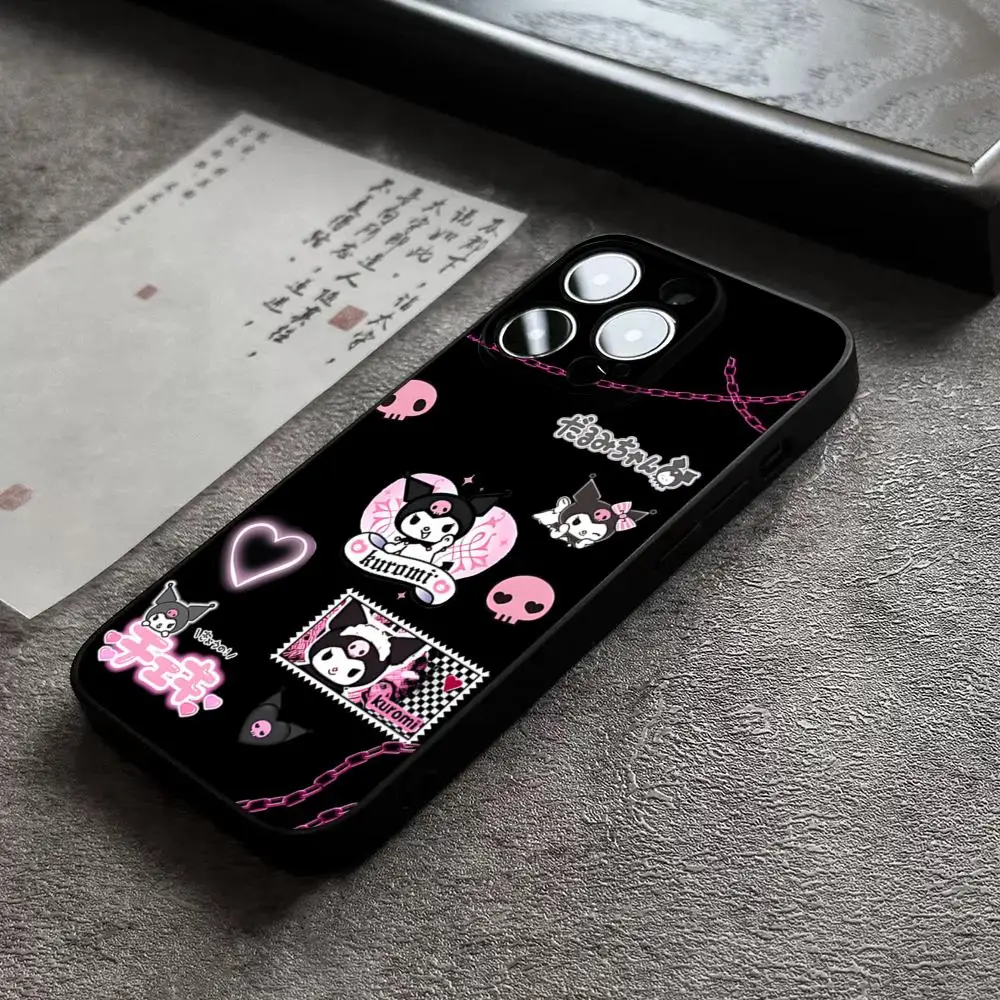 Cute cartoon Kuromi Phone Case for 15 Pro Max iphone 14 Pro Max 12 13 Mini 11 Xr X Xs 8 7 Plus Silicone Back Cover