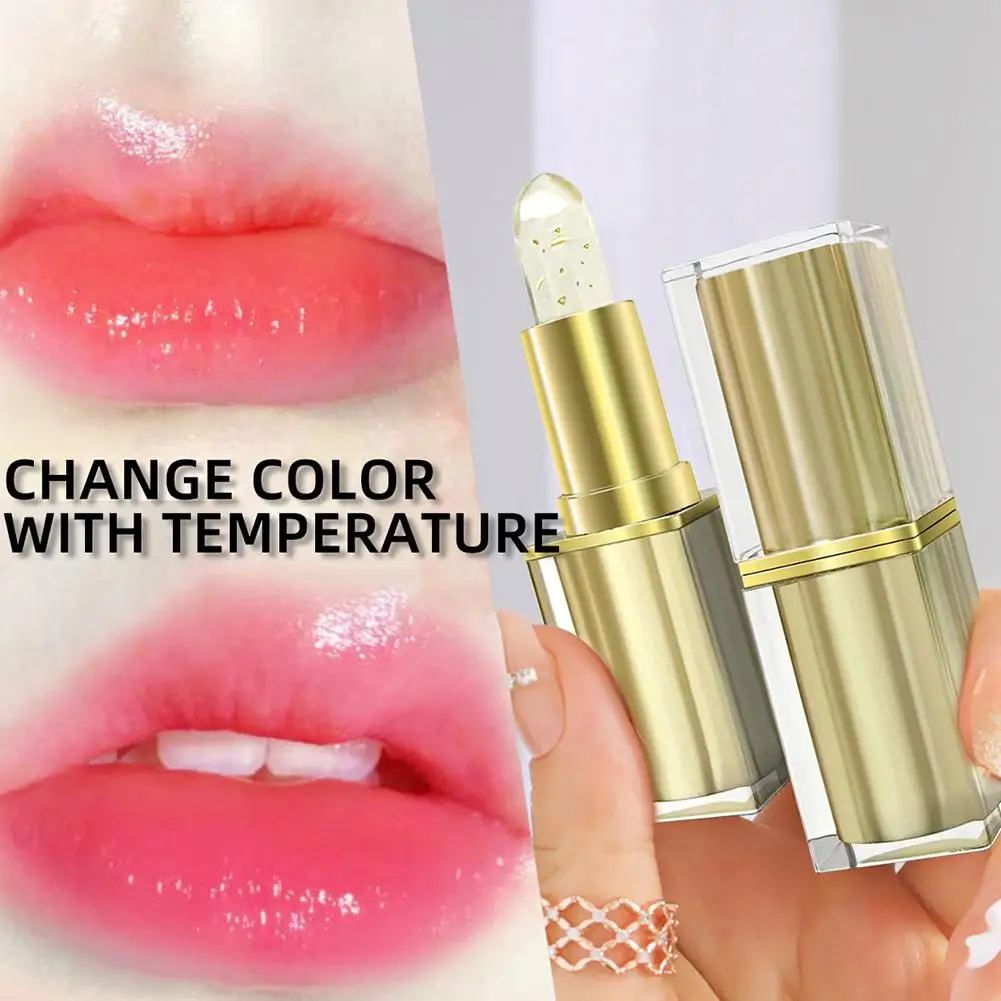 Rouge à lèvres gelée à paillettes, couleur changeante, brillant, Transparent, hydratant, bâton scintillant, ombre à paillettes, baume rouge tournant, Li P2Z0