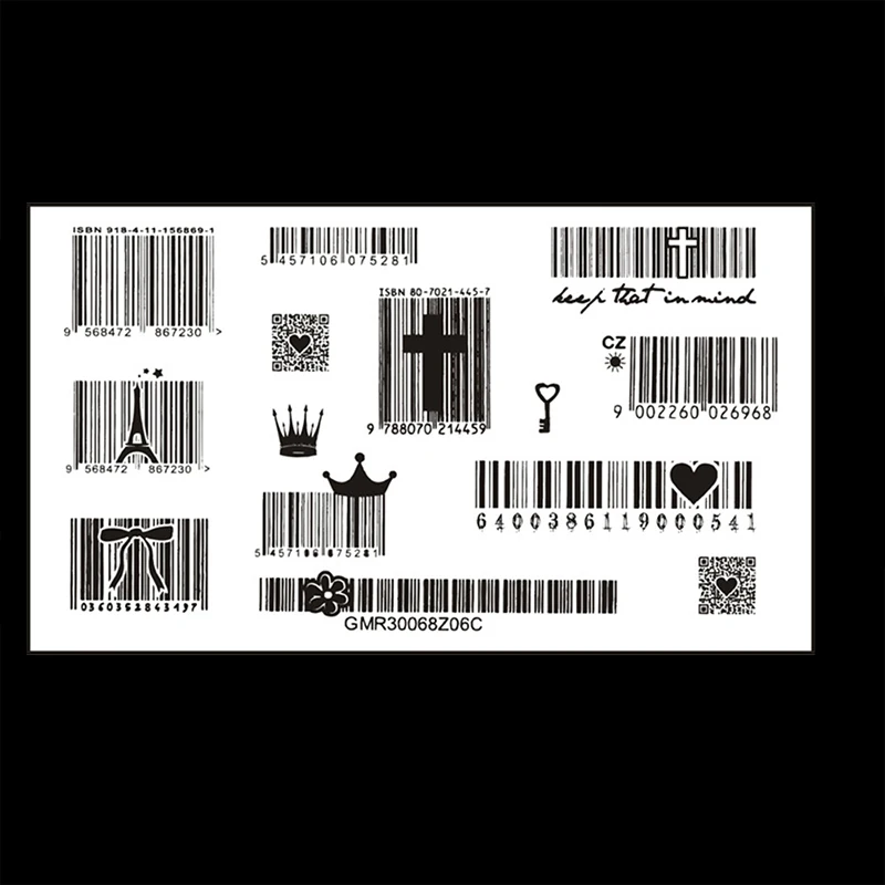 Tattoo Sticker  Waterproof Body Art Sex Waterproof Temporary Tattoos For Men And Women Individuality 3D Barcode Design