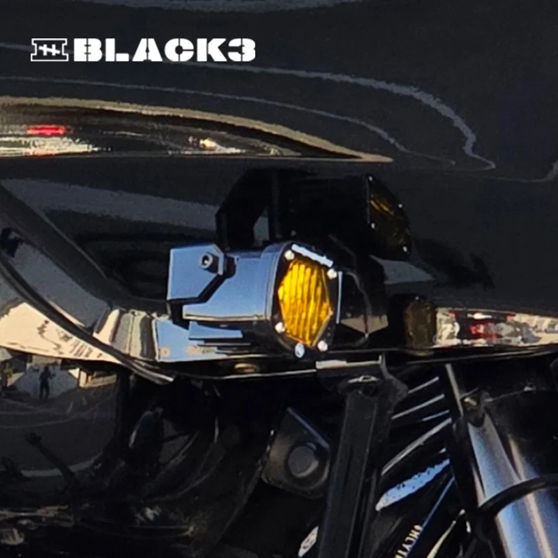 Black3 Baja S1 ブラケットキット HD 2015 以降に適合ロードグライドモーターフロントターンシグナル取付ブラケット簡単な取り付け