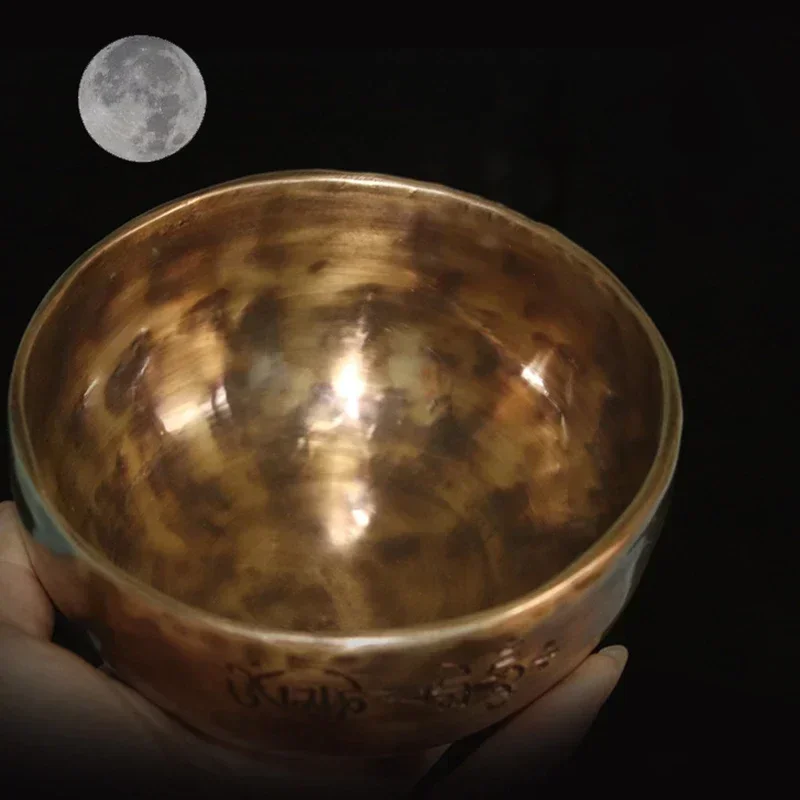 Full Moon Nepal Singing Bowl Handmade Large Tibetan Singing Bowl Yoga Meditation Massage Sound Healing Instruments Accessories