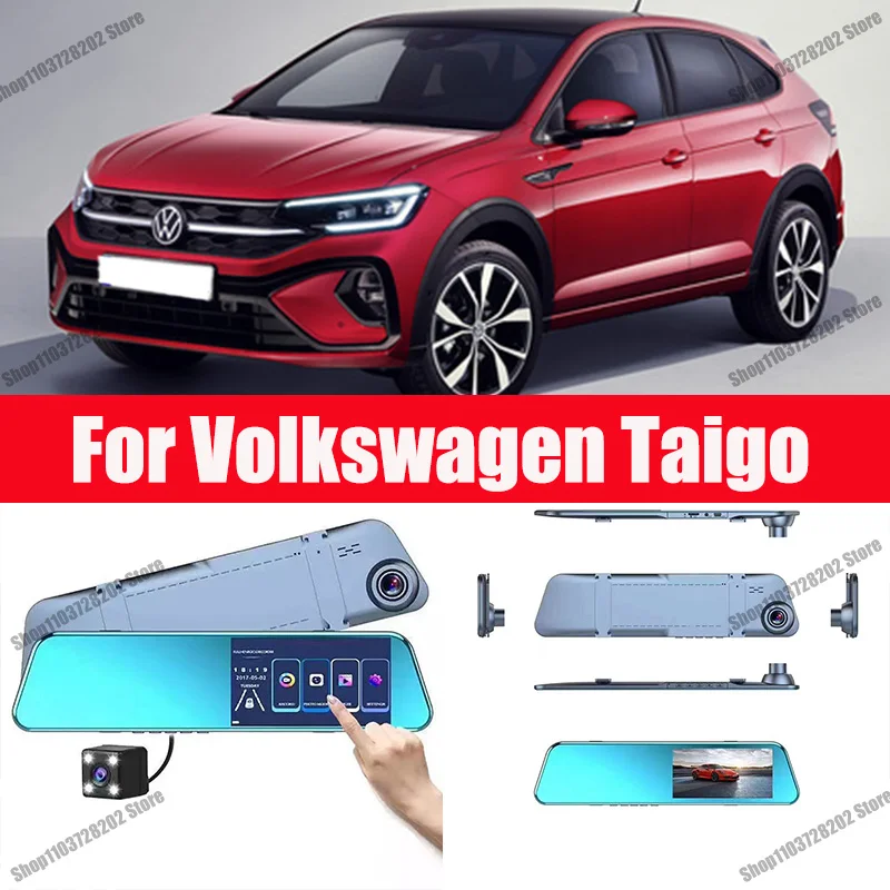 

For Volkswagen Taigo an Carplay Android GPS Dash Cam AUX FM Radio Dashcam Car Camera Stream RearView Mirror Drive Recorder