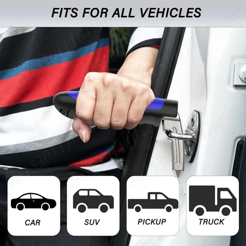 2 In 1 Car Door Assist Handle Vehicle Support Handle Safety Armrest Escape Hammer Non-Slip Safety Hammer for Elderly Handicapped
