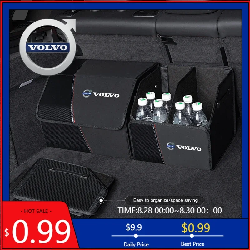 

2026 Hot For Volvo Steering Covers Car Leather Trunk Storage Box For Volvo Rdesign V60 V40 XC90 S60 S80 C30 XC60 V50 V70 XC40 Fo