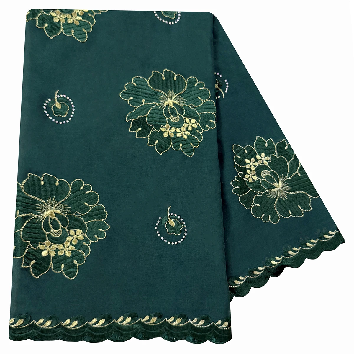 

African Women Hijab Muslim Scarf High Quality 100% Cotton Fabric Rayon Cotton Thread Eembroidered Scarf Dubai Excellent Style