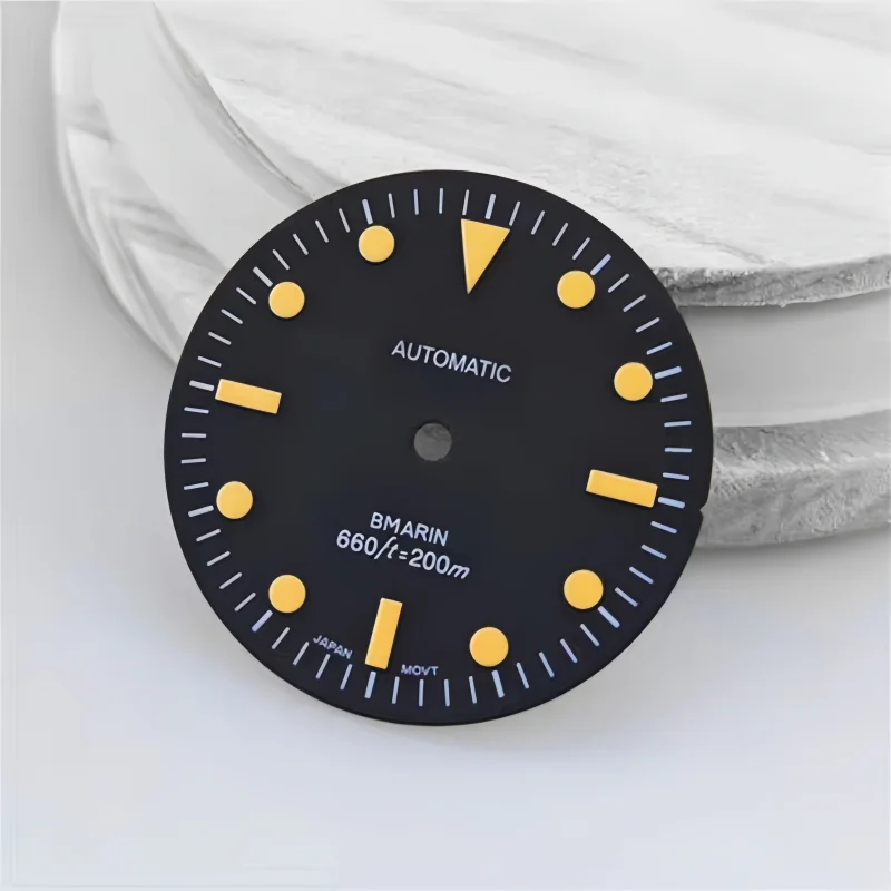 

28.5mm S Dial retro matte dial, green luminescence, suitable for NH35/NH36/4R35 movements, mechanical watch modification parts