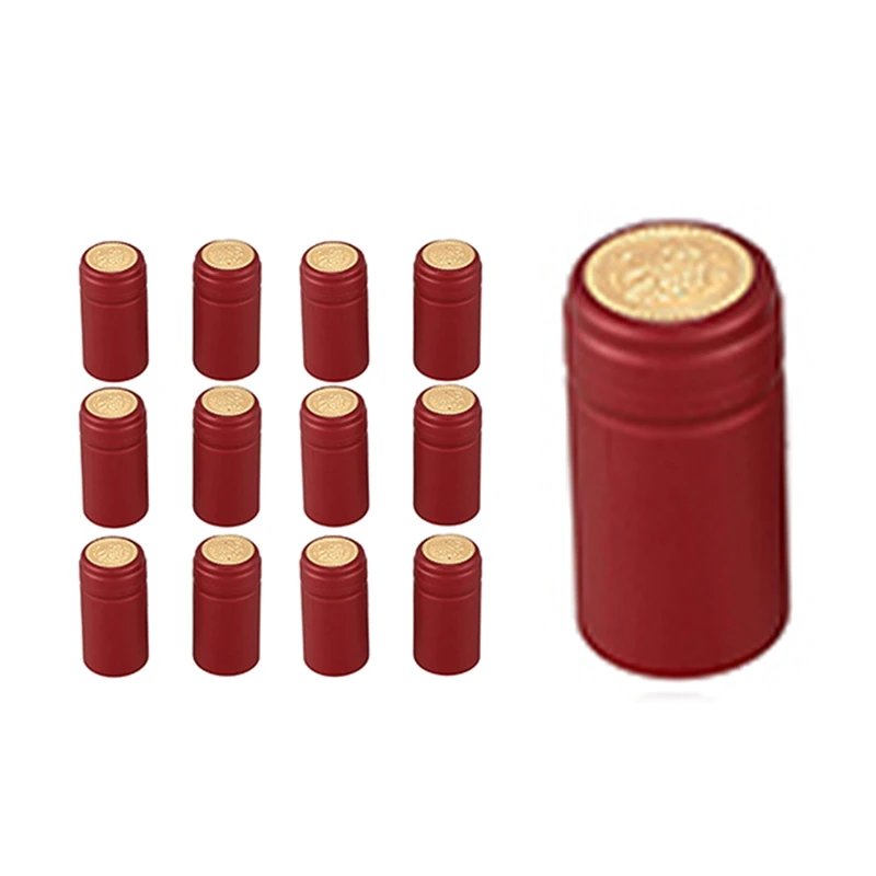 200 PVC Thermo-Shrinkable Cap With Tearing Line, Red Wine Cap, Plastic Cap, Self-Brewed Wine Bottle Sealing Cap