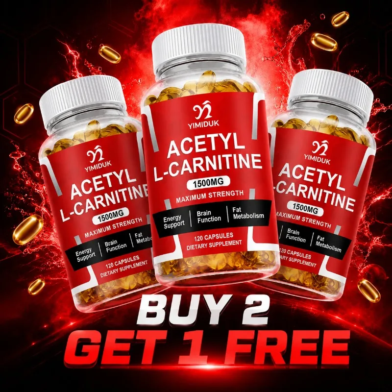 Suplemento Orgánico de Acetil L-Carnitina de 1500 mg, Apoya la Claridad Cognitiva y la Memoria, Rendimiento Corporal para Adultos