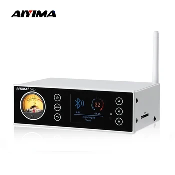 AIYIMA DP02 HiFi AKM4493 Decoder Bluetooth 5.1 Digital Player Preamp DSD512 OLED Display VU Meter USB  OPT COA SD for Amplifiers