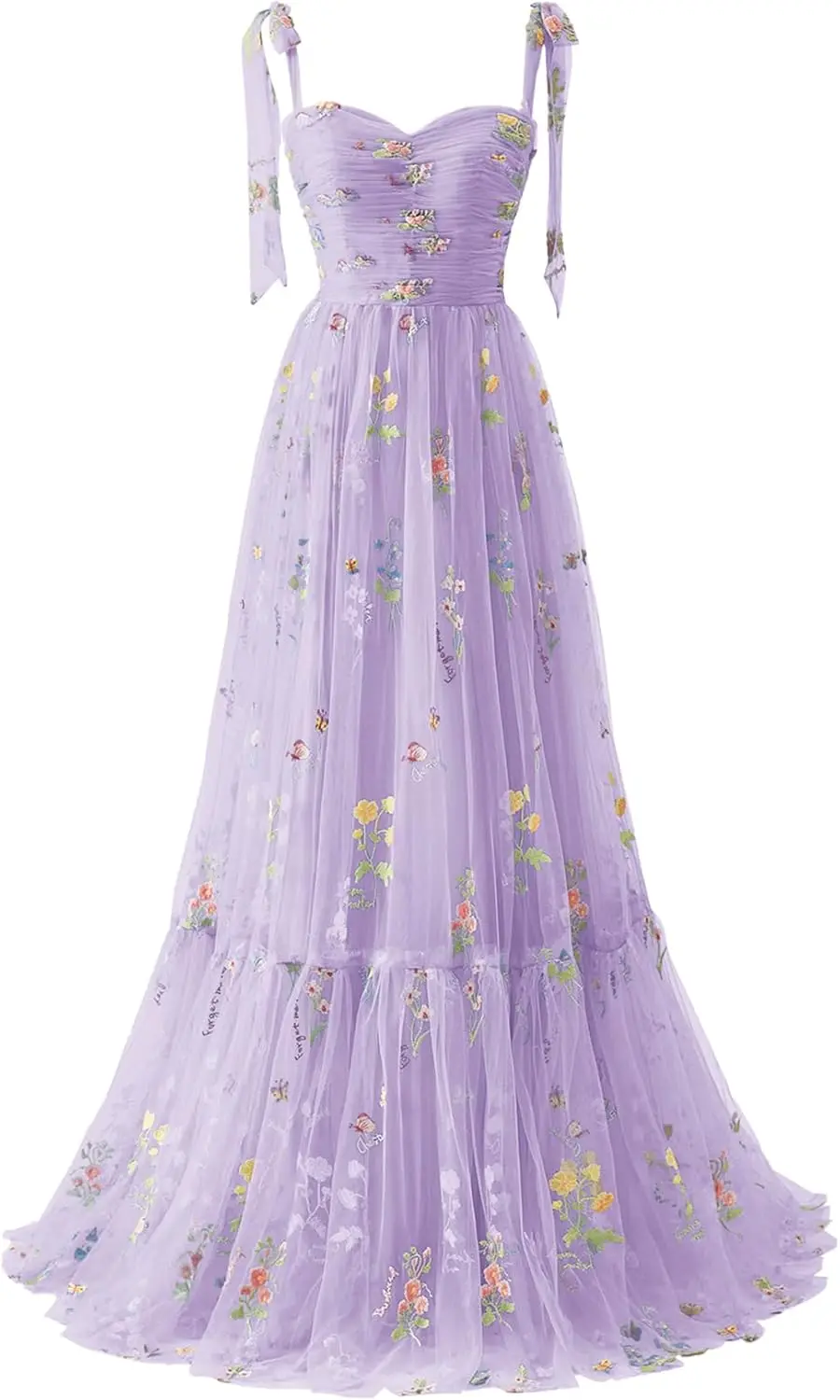 

Lace Women's Puffy Sleeve Prom Dresses Flower Embroidery Tulle Formal Evening Party Gowns Elegant Dress Women for Wedding Party