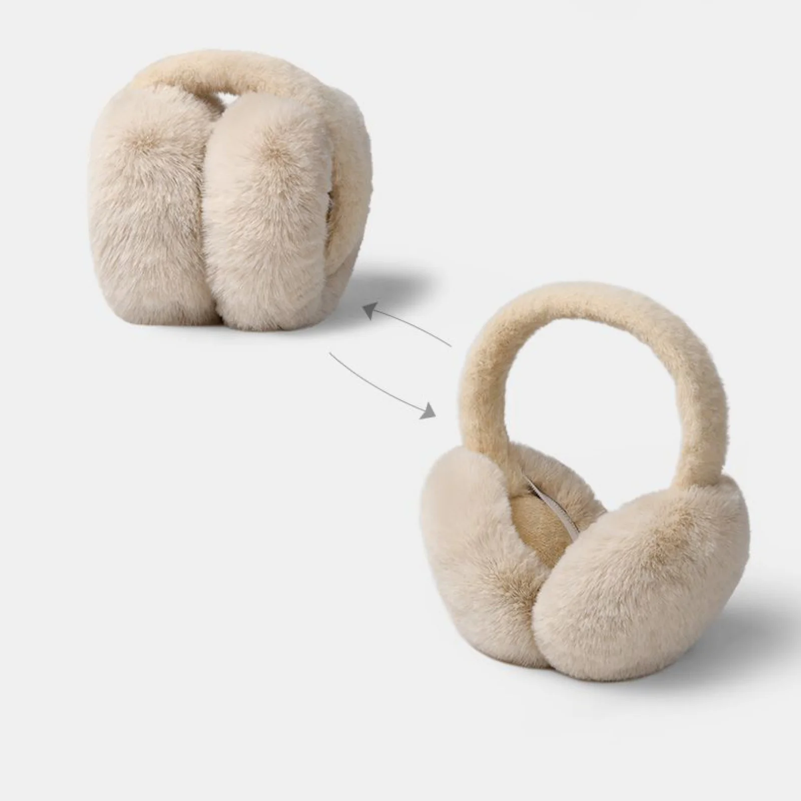 مجموعة أغطية للأذنين ووشاح من الفرو الصناعي مكونة من قطعة واحدة، إكسسوارات شتوية بيضاء دافئة ناعمة، طقس بارد مريح، شتاء نسائي أنيق وأنيق #5