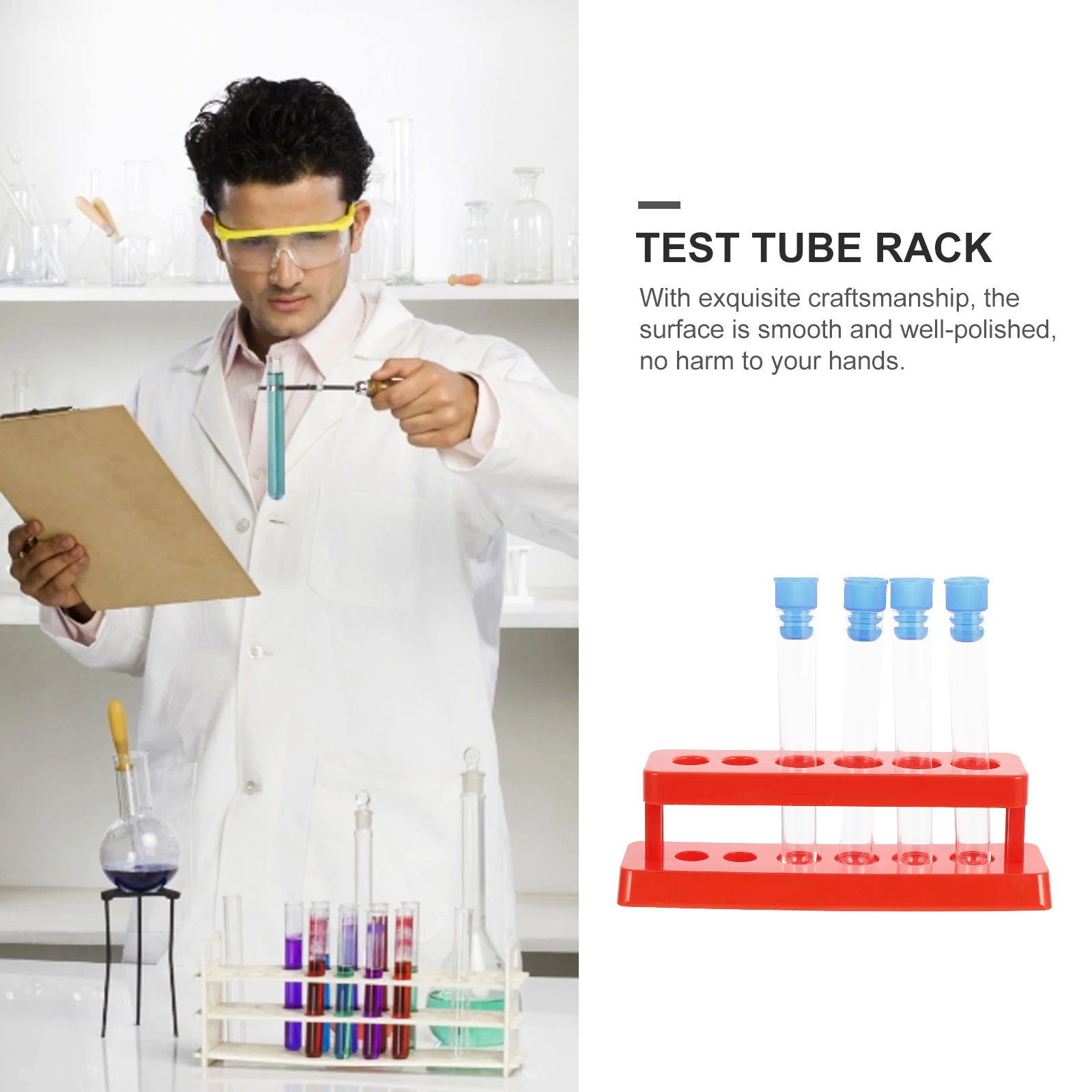 

Test Tube Holder Plastic Rack Tubes Laboratory Support Experiment with Labs Storage
