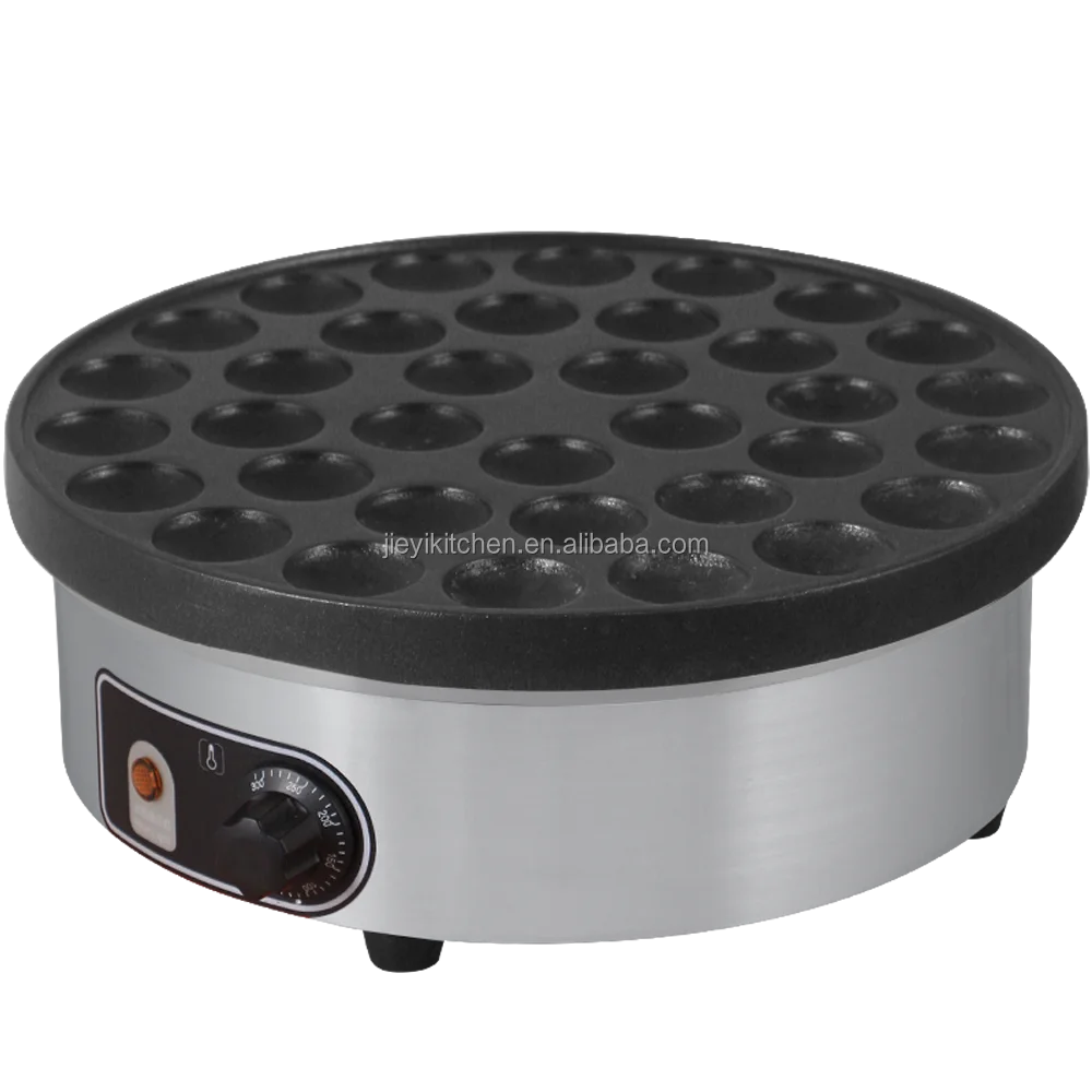 Electric Round Hole Muffin Crepe Maker Non Stick Coating Stainless Steel Electric Poffertjes Maker Mini Pancake Maker