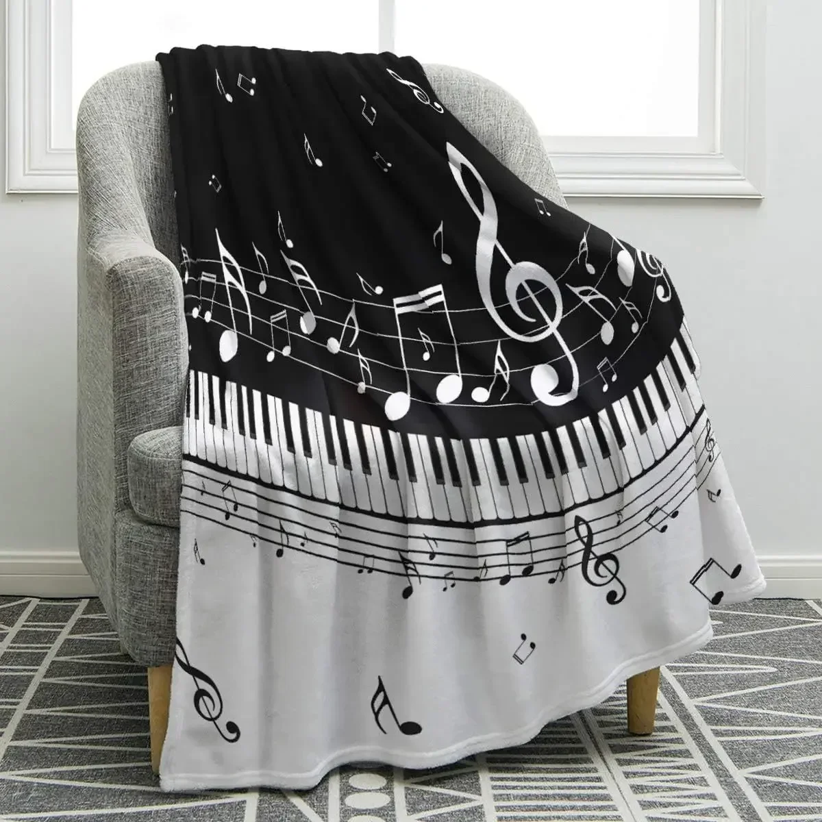 Cobertor de guitarra الموسيقية للبالغين والأطفال، veludo azul، prenda de Natal
