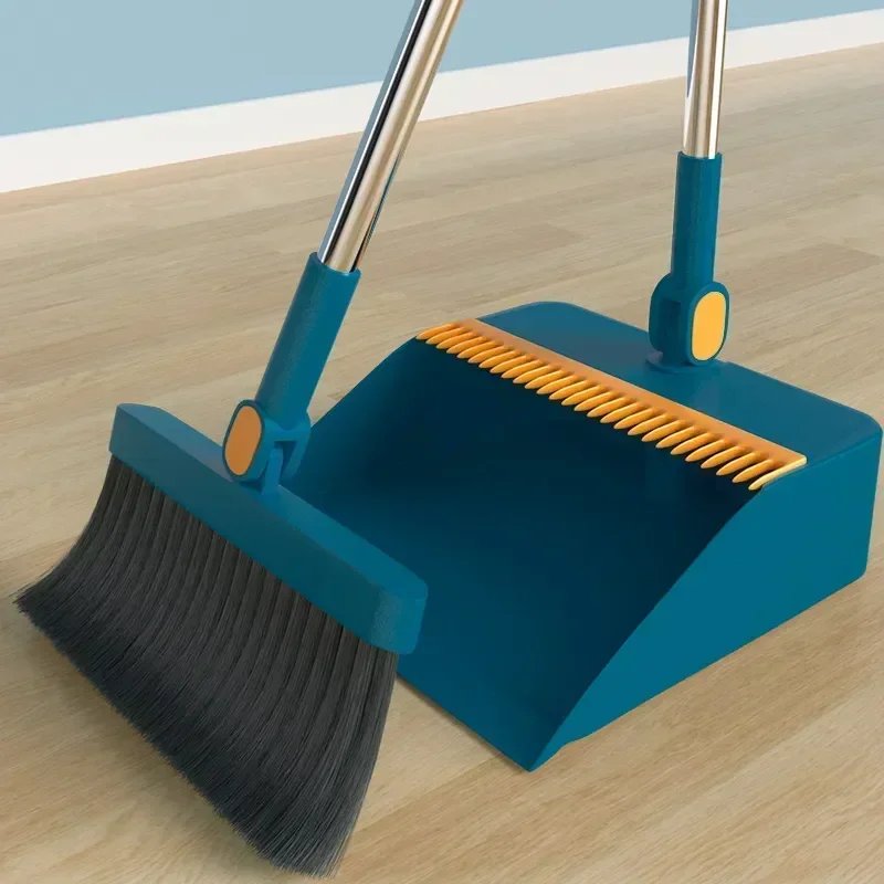 Broom and Dustpan Set for Home Stand Up Broom and Dustpan Comb for Office Home Kitchen Indoor Floor Cleaning Use Broom Set