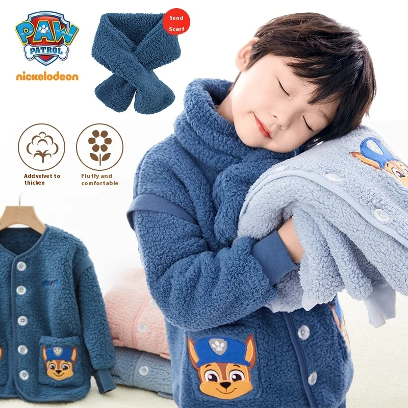 

Paw Patrol Children'S Sleepwear 2024 Autumn/Winter New Boys' Home Clothing Set Comfortable Soft Girls' Thick Sleepwear