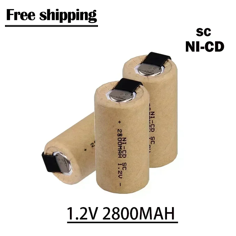 100% Free Shipping Rechargeable Battery 2024 NEW High Quality 1.2V SC 2800MAH NI-CD Suitable for Electric Screwdrivers, Etc