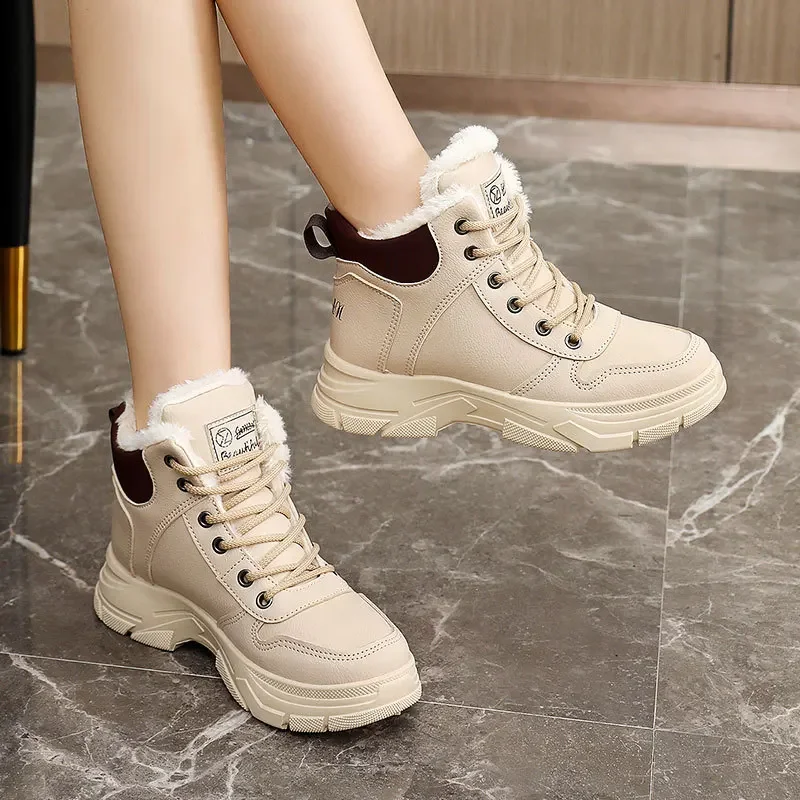 النساء أحذية الثلوج الراقية أفخم الشتاء الأحذية موضة الراحة أحذية رياضية للمرأة الدفء عدم الانزلاق حذاء كاجوال Zapatillas Mujer #2