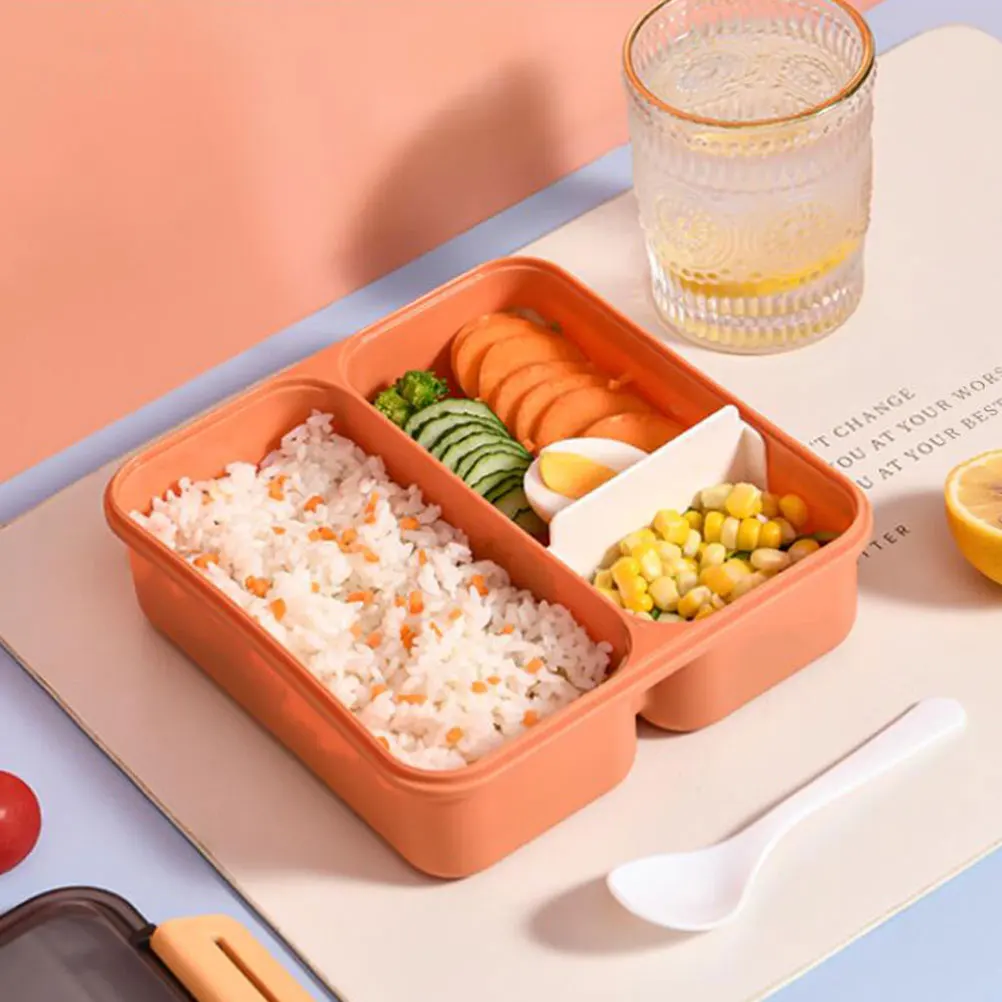 

Portable Food Container Single Layer Lunch Boxes Students Kitchen Storage Box Meal Prep Containers Office Workers