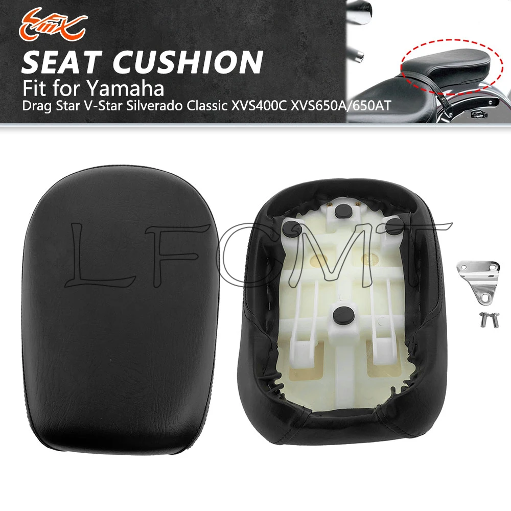 

Black Leather Motorcycle Rear Passenger Seat Pillion Fit for Yamaha Drag Star V-Star Silverado Classic XVS400C XVS650A XVS650AT