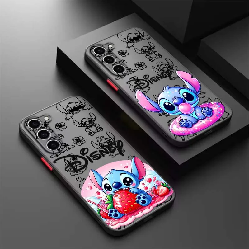 

Disney Stitch Cartoon Cute Phone Case For Samsung A56 A42 A36 A34 A33 A32 A23 A16 A04 A03 Note 20 5G Frosted Translucent