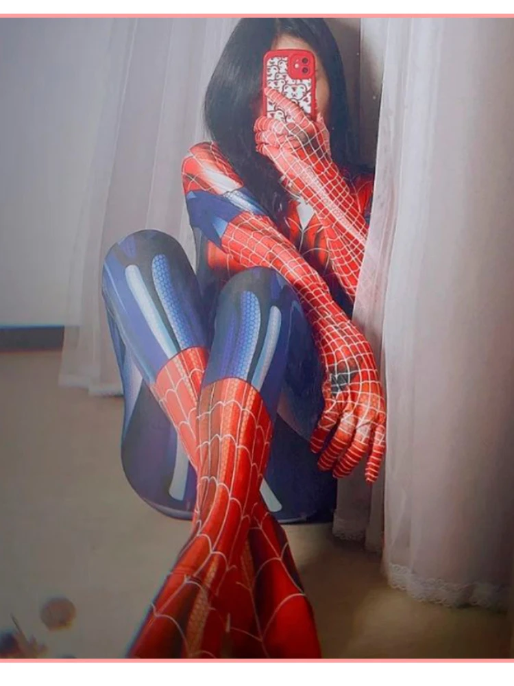 Corsé de Cosplay de Spiderman para mujer, mono de entrepierna abierta, araña negra, MJ, Tiktok, mismo juego de rol para adultos, talla grande