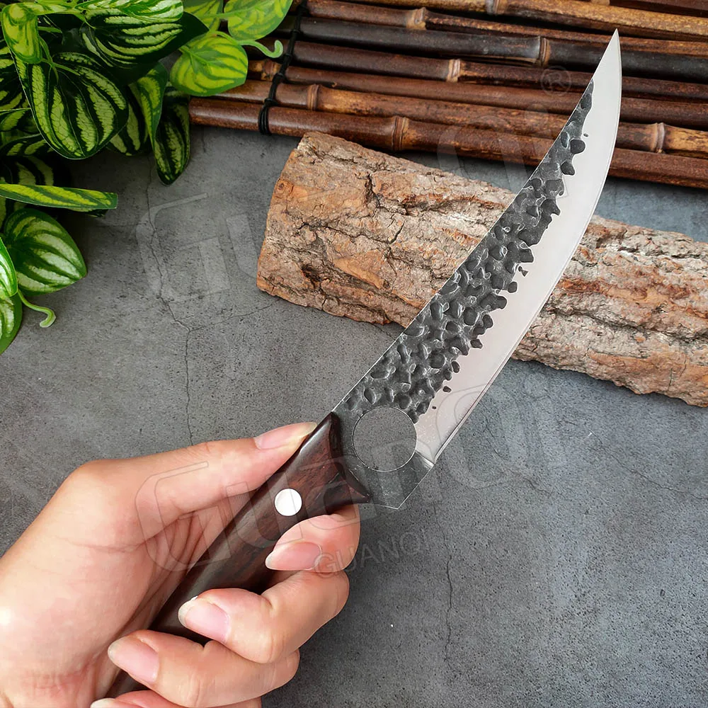 Forged Boning Knife Fishing Meat Knife Stainless Steel Butcher Knife Handmade Slicing Kitchen Knives BBQ Cooking Tools