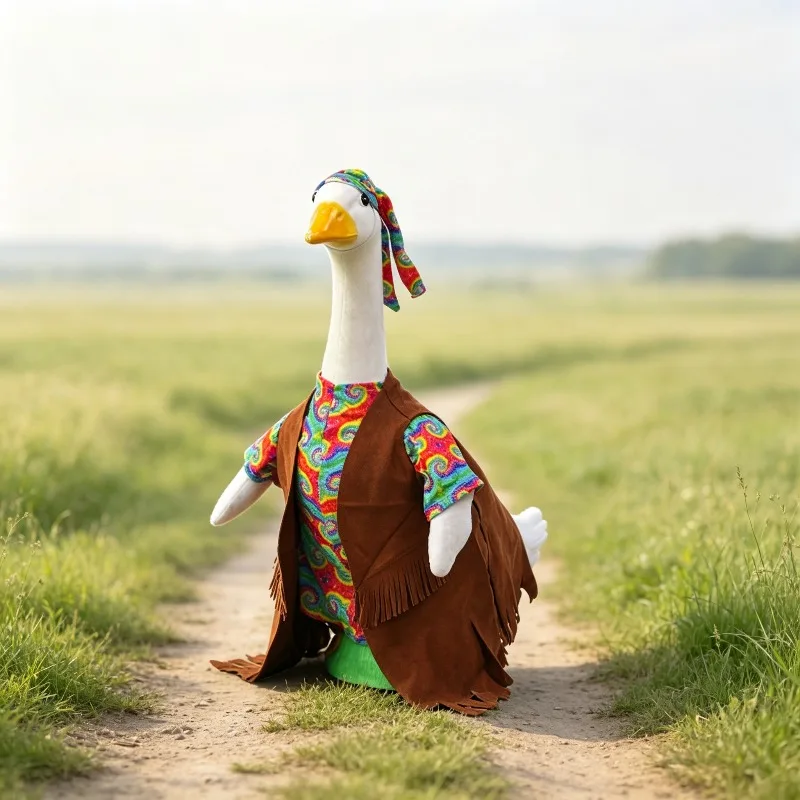 Western Style Retro Cloak Outerwear Colorful Liner Pet Goose Porch Costume, Goose Outfit Only (Goose Not Included)
